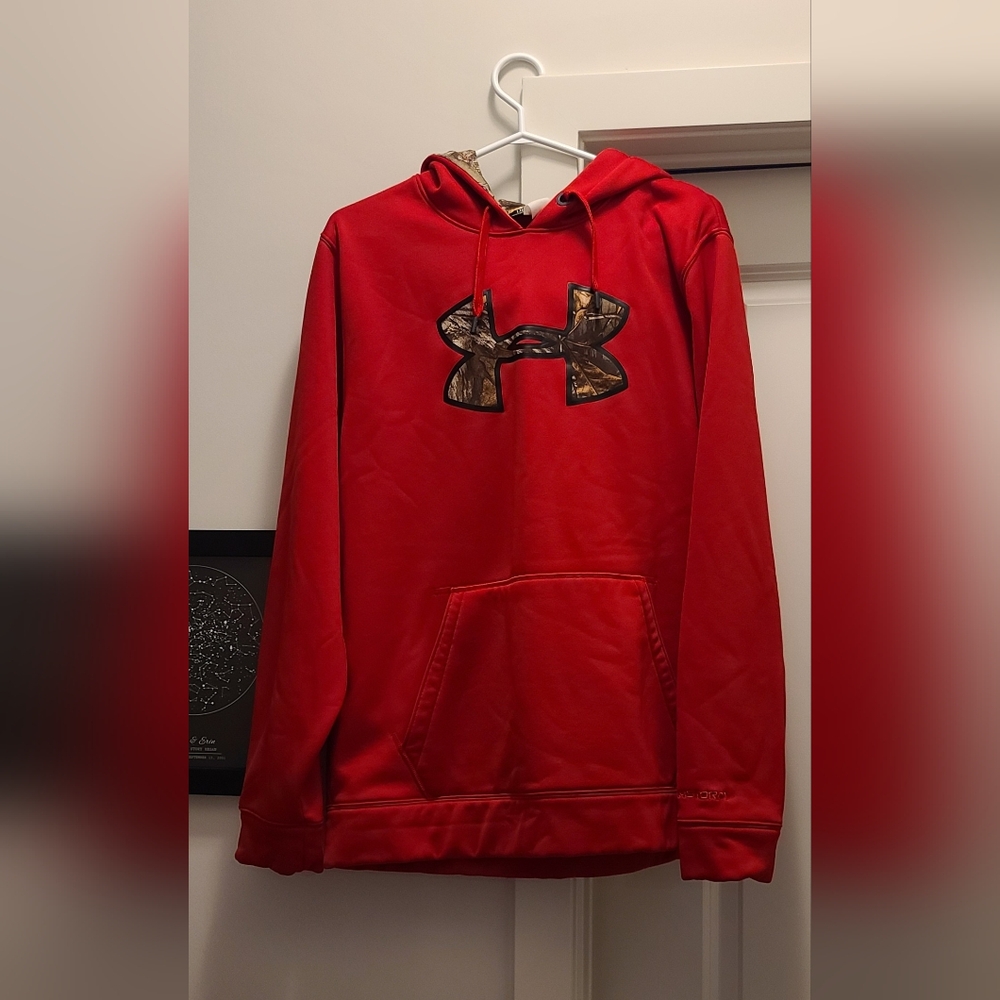 Under Armour Red Hoodie with Camo Logo